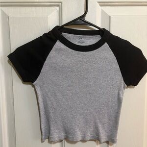 Black and Gray Crop Top